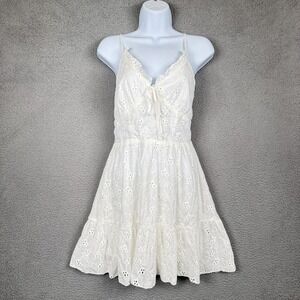 Daniel Dress Womens S White‎ Babydoll Mini Romantic Eyelets Sundress Coquette